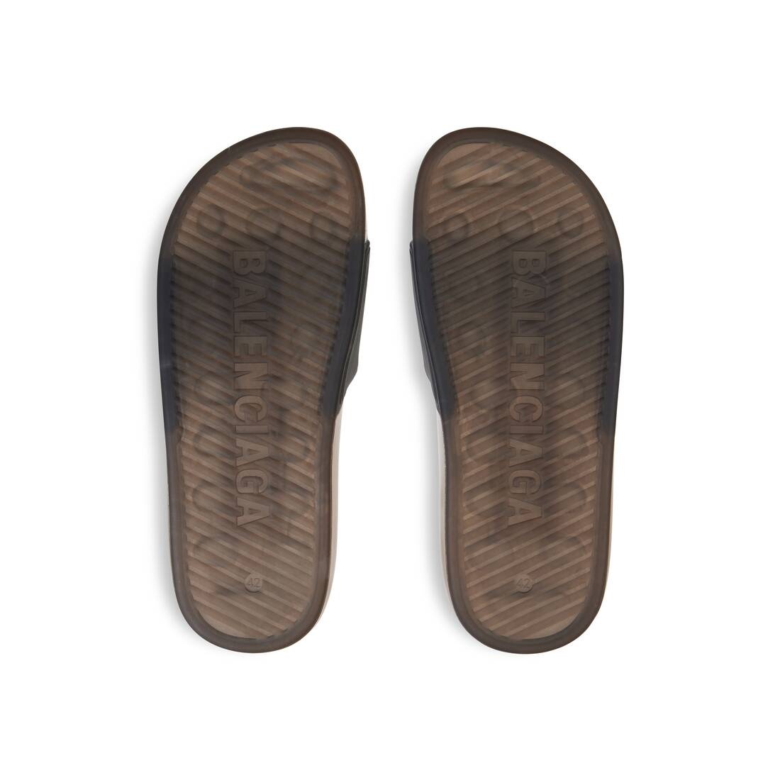 Men's Pool Transparent Slide Sandal  in Black - 7