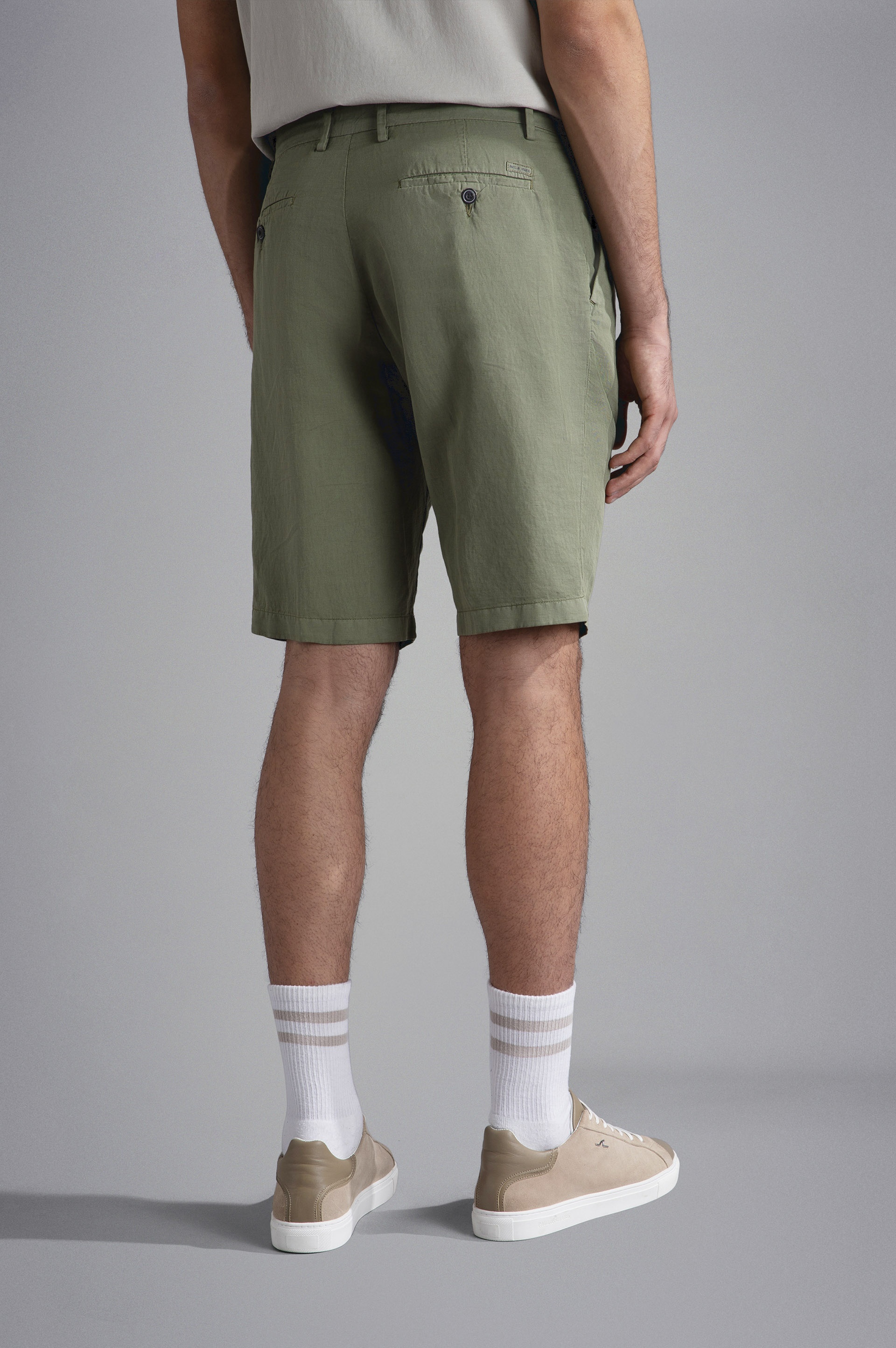 LINEN E COTTON BERMUDA SHORTS - 3