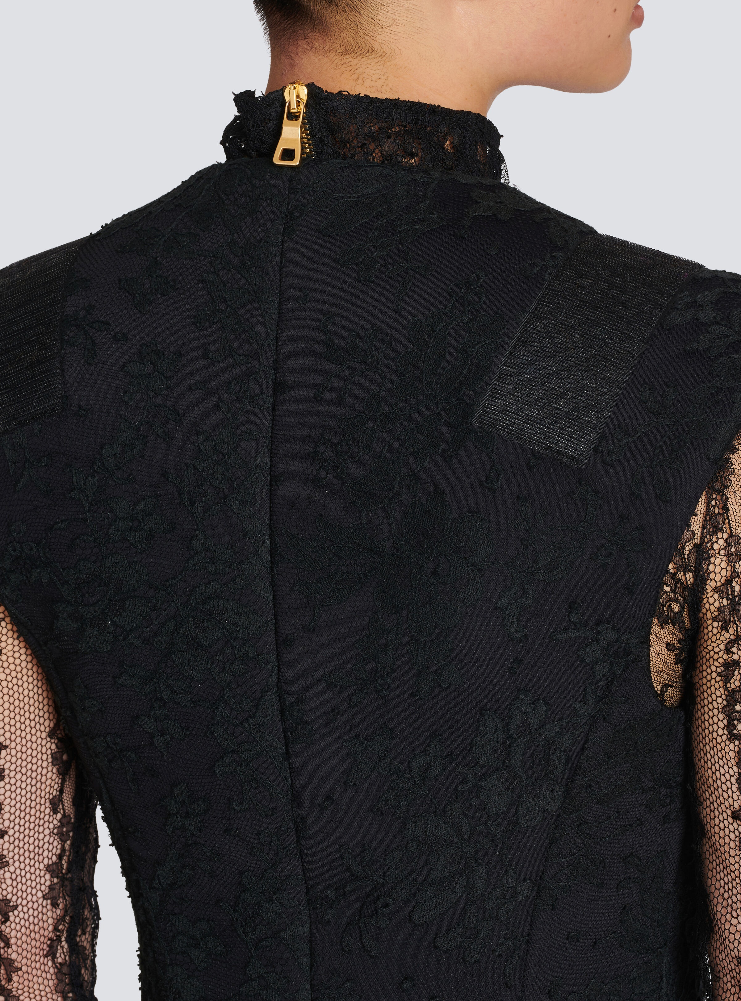 Sleeveless cotton lace blazer - 6