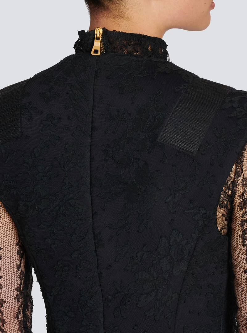 Sleeveless cotton lace blazer 6