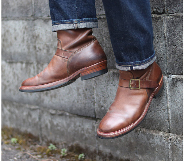 LK-003 Wabash Engineer Boots Horween CXL Natural - 11