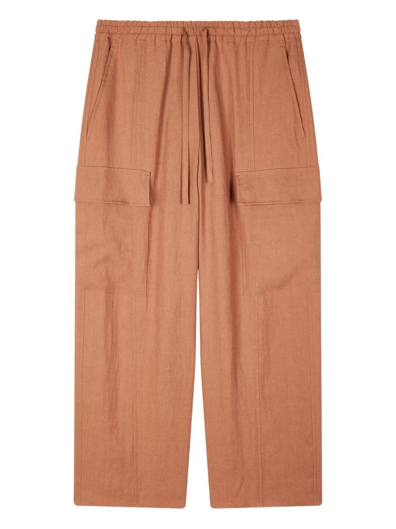 cargo-pocket linen trousers 1