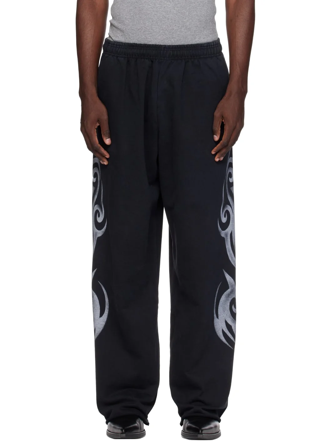 Black Graffiti Sweatpants - 1