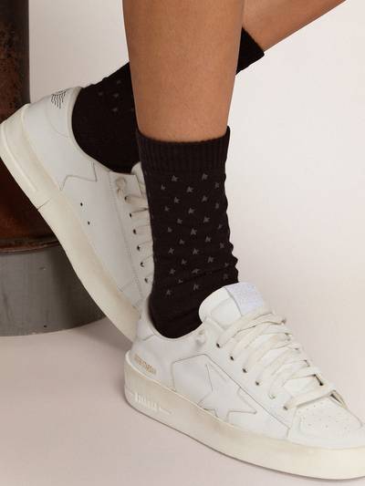 Golden Goose Black socks with contrasting 3D stars and logo outlook