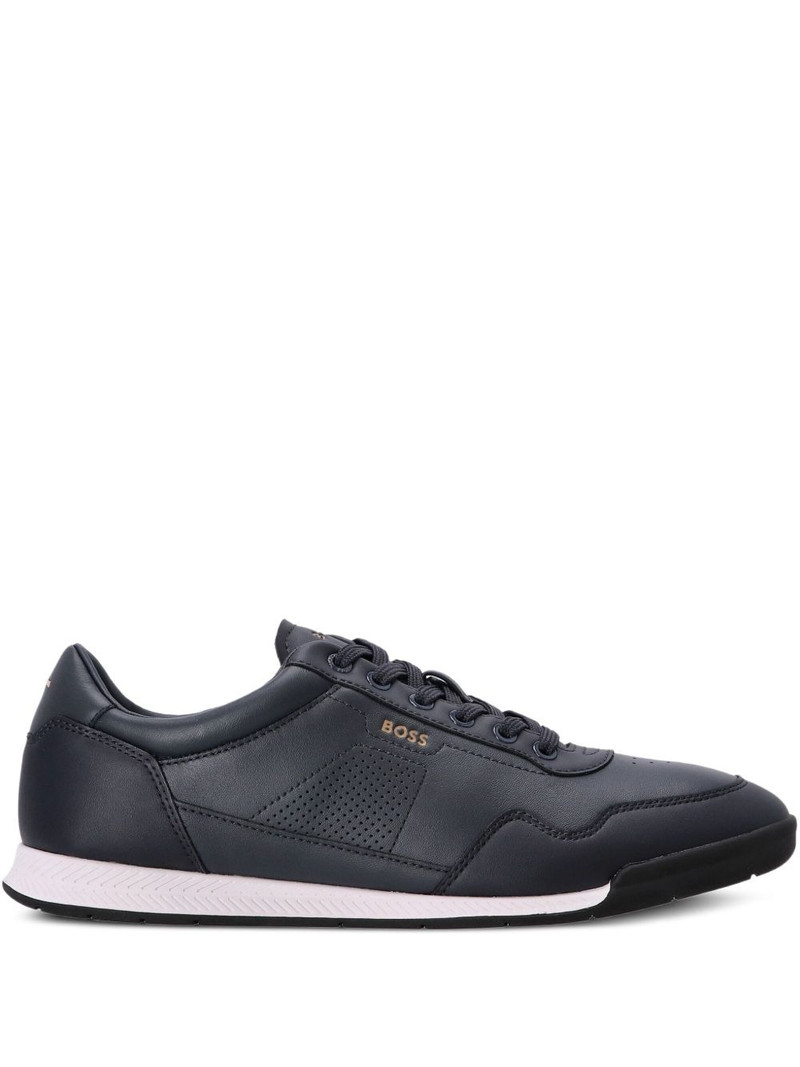 logo-detail leather sneakers 1