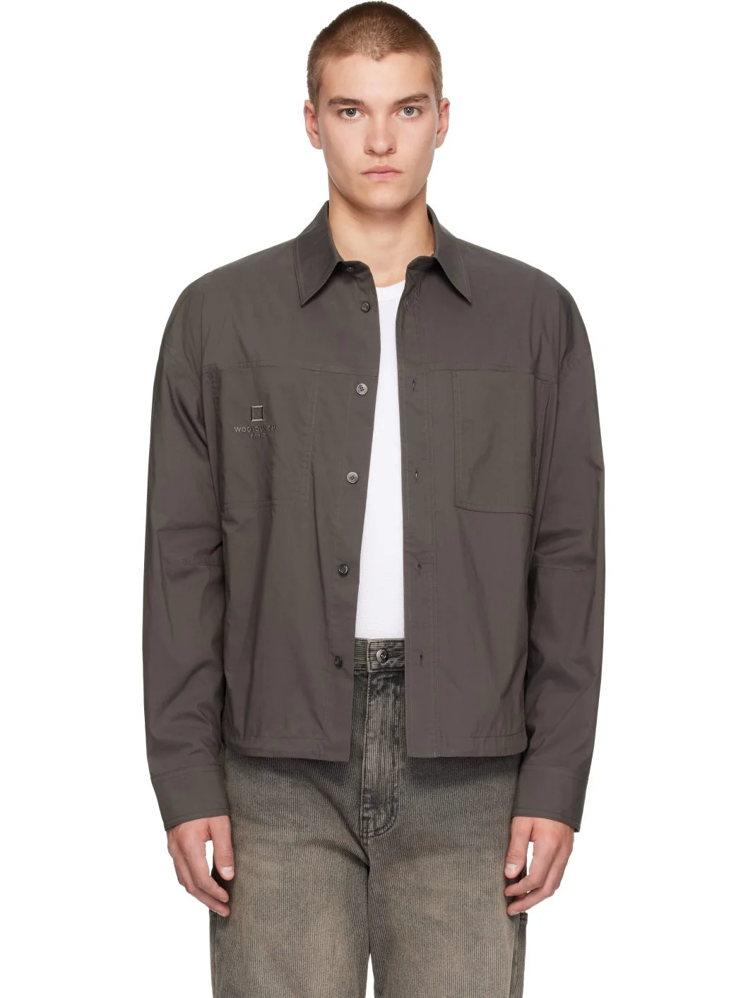 Gray Chest Pocket Shirt - 1