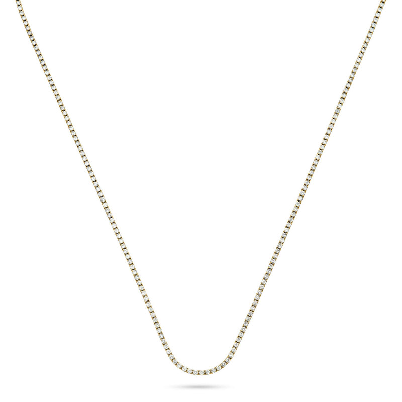 Unflippable Tennis Necklace in Yellow Gold 3