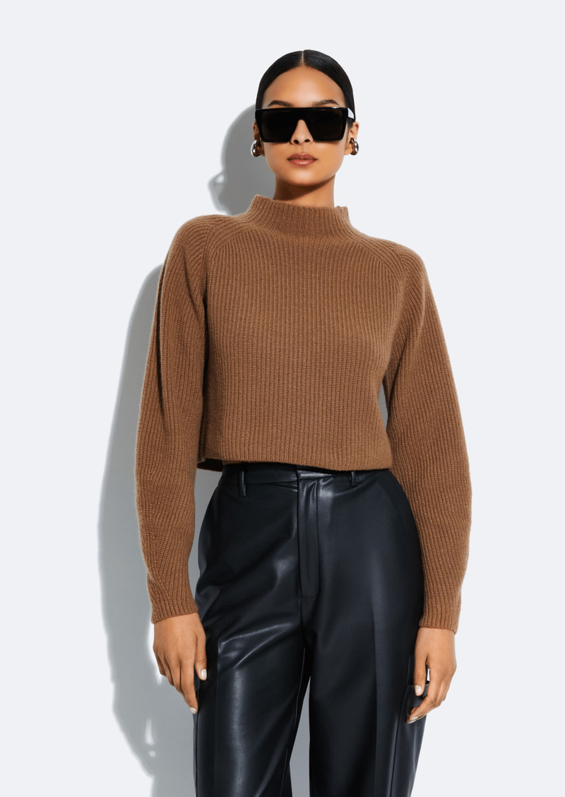 LAPOINTE Cashmere Silk Cropped Raglan Sweater outlook