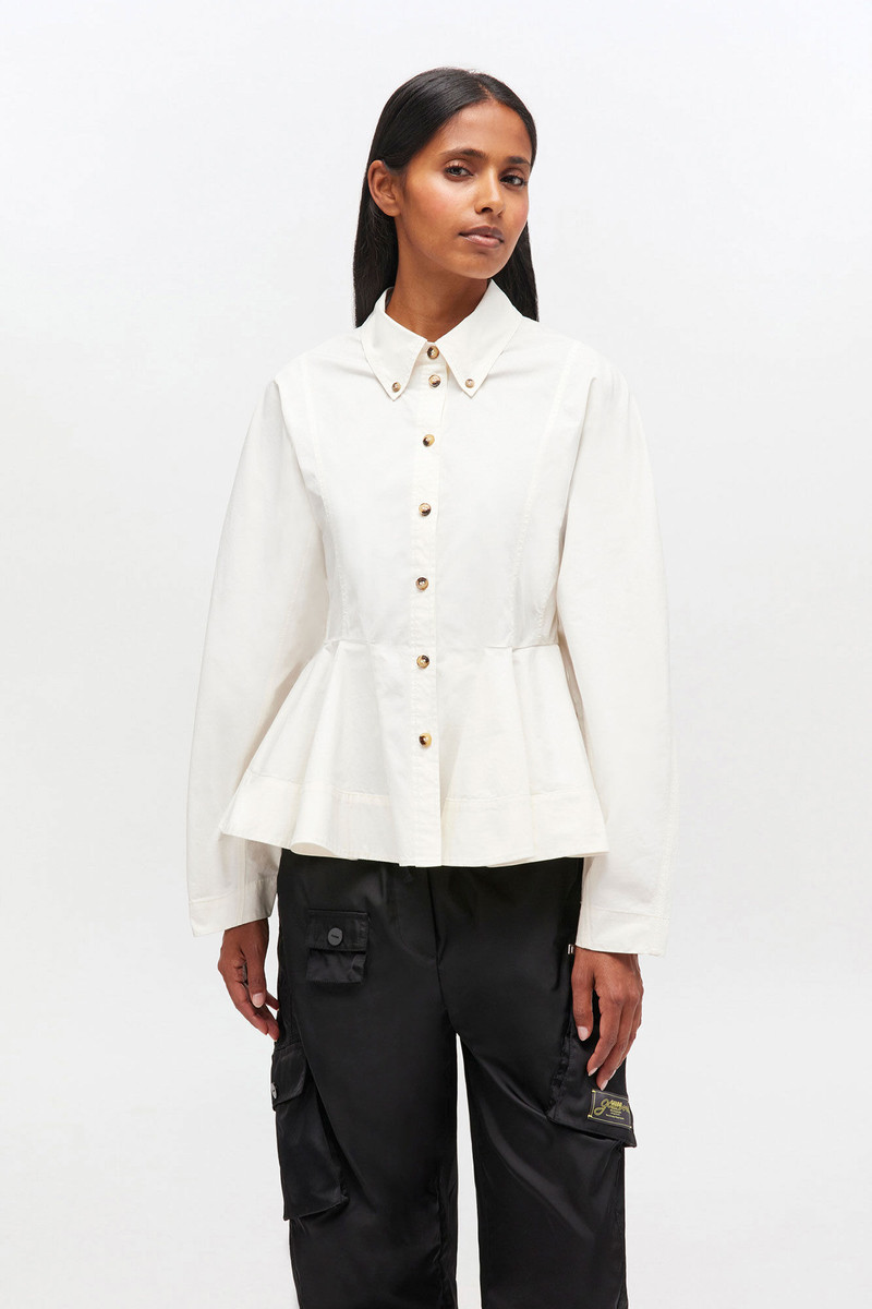 GANNI IVORY PEPLUM SHIRT outlook