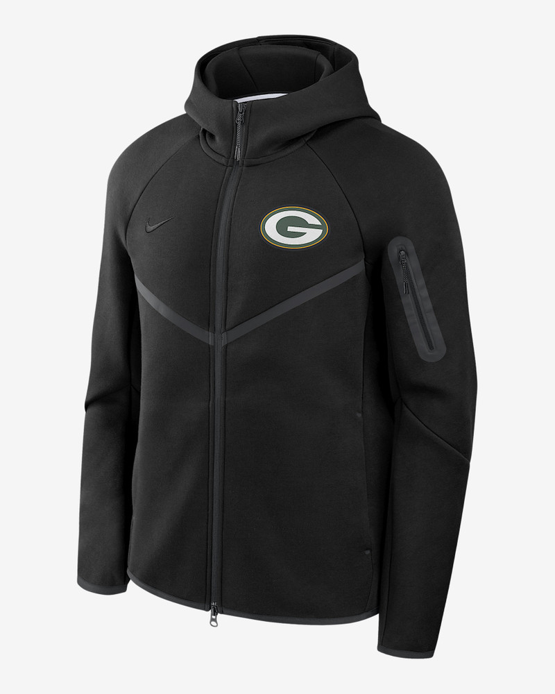 Green Bay Packers Tech Fleece Windrunner Men's Nike NFL Full-Zip Hooded Jacket 1