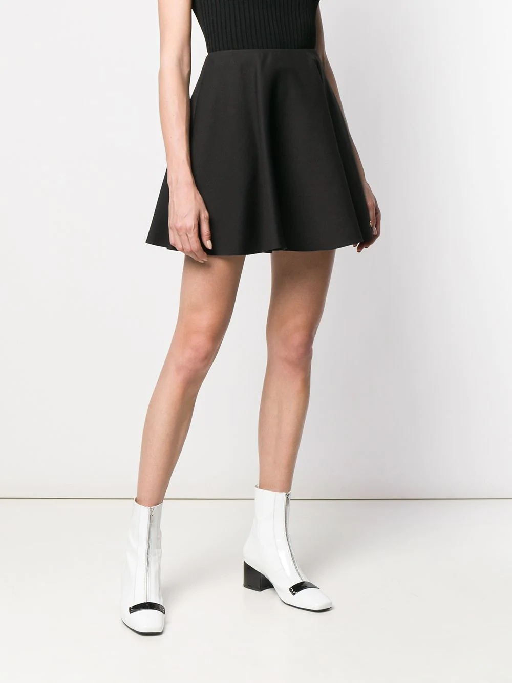 flounced crepe skirt - 3