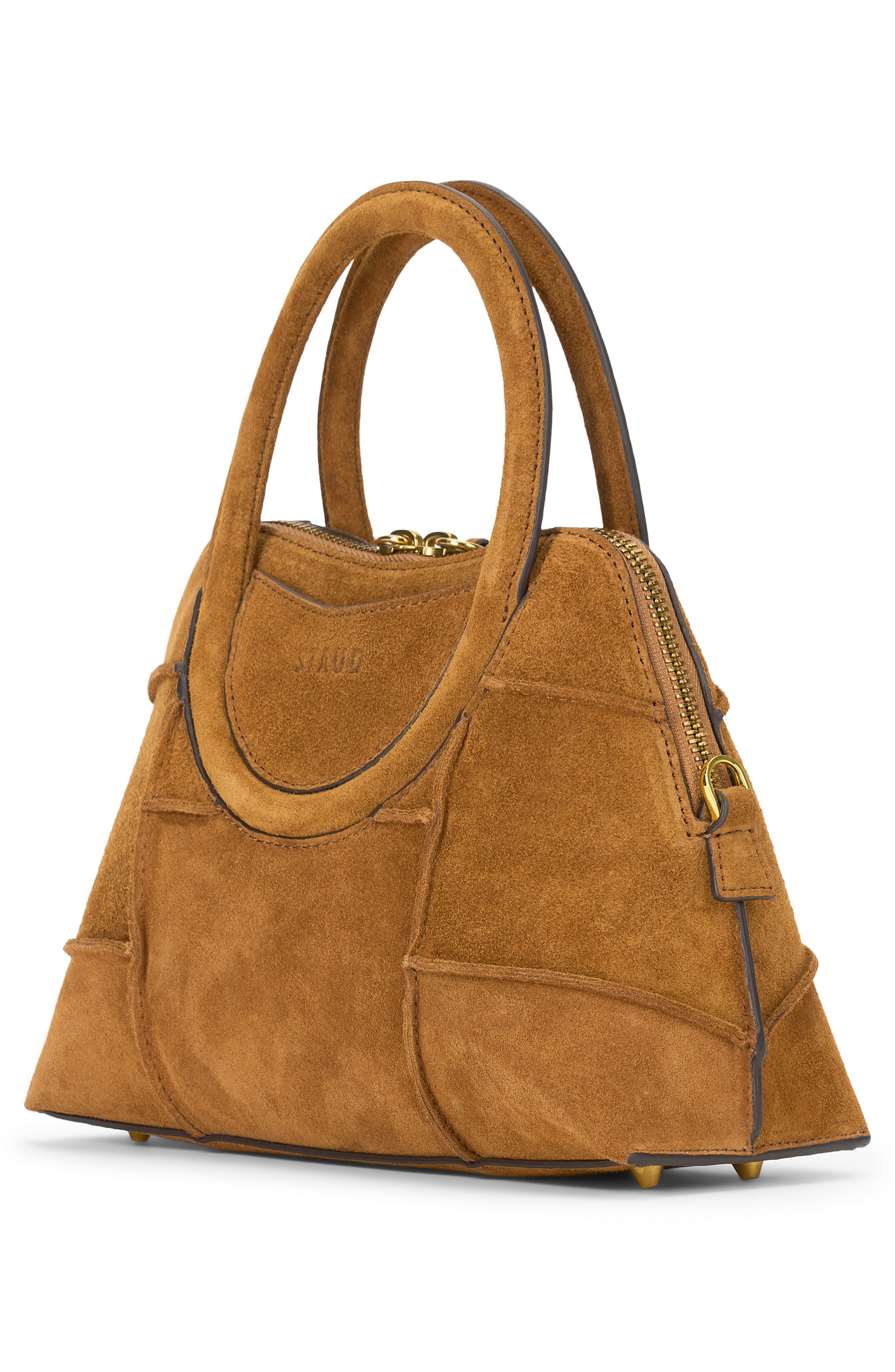 STAUD Mini Naomi Suede Satchel in Tan at Nordstrom - 2
