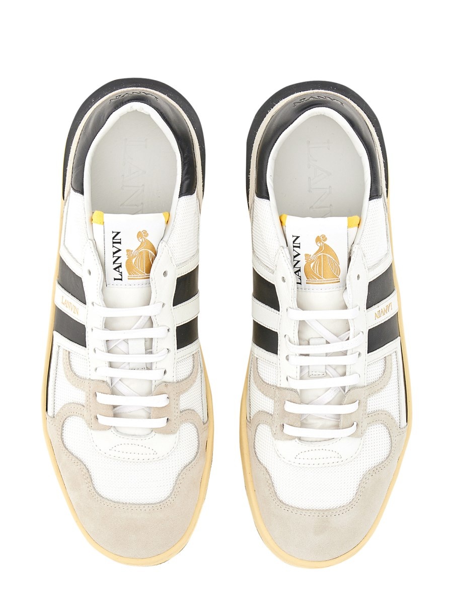 CLAY LOW TOP LEATHER AND MESH SNEAKER - 2