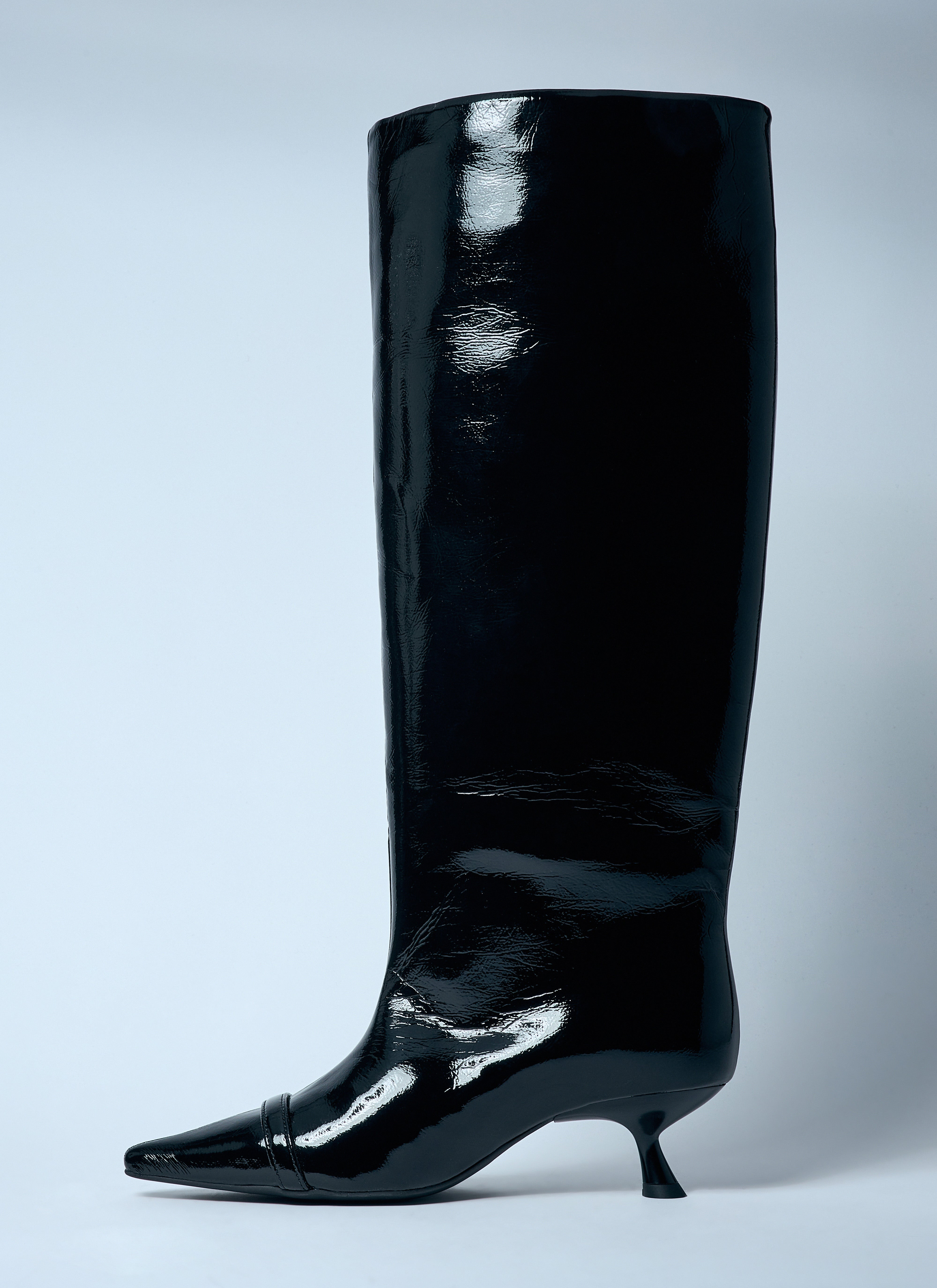 Ganni Women Eyelets Slouchy High Shaft Boots - 4