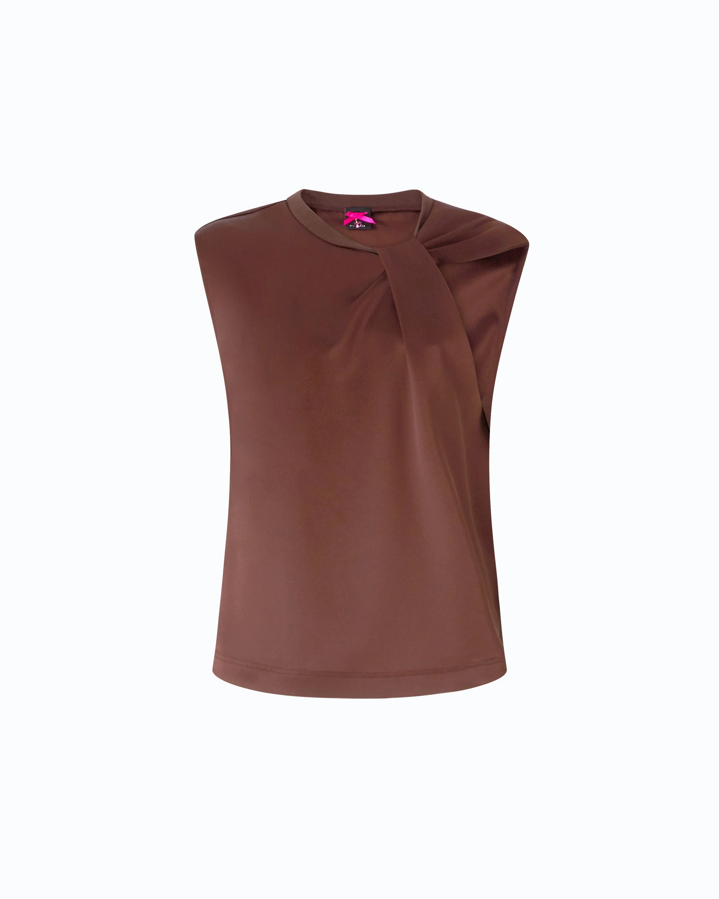 SLEEVELESS SATIN BLOUSE - 1