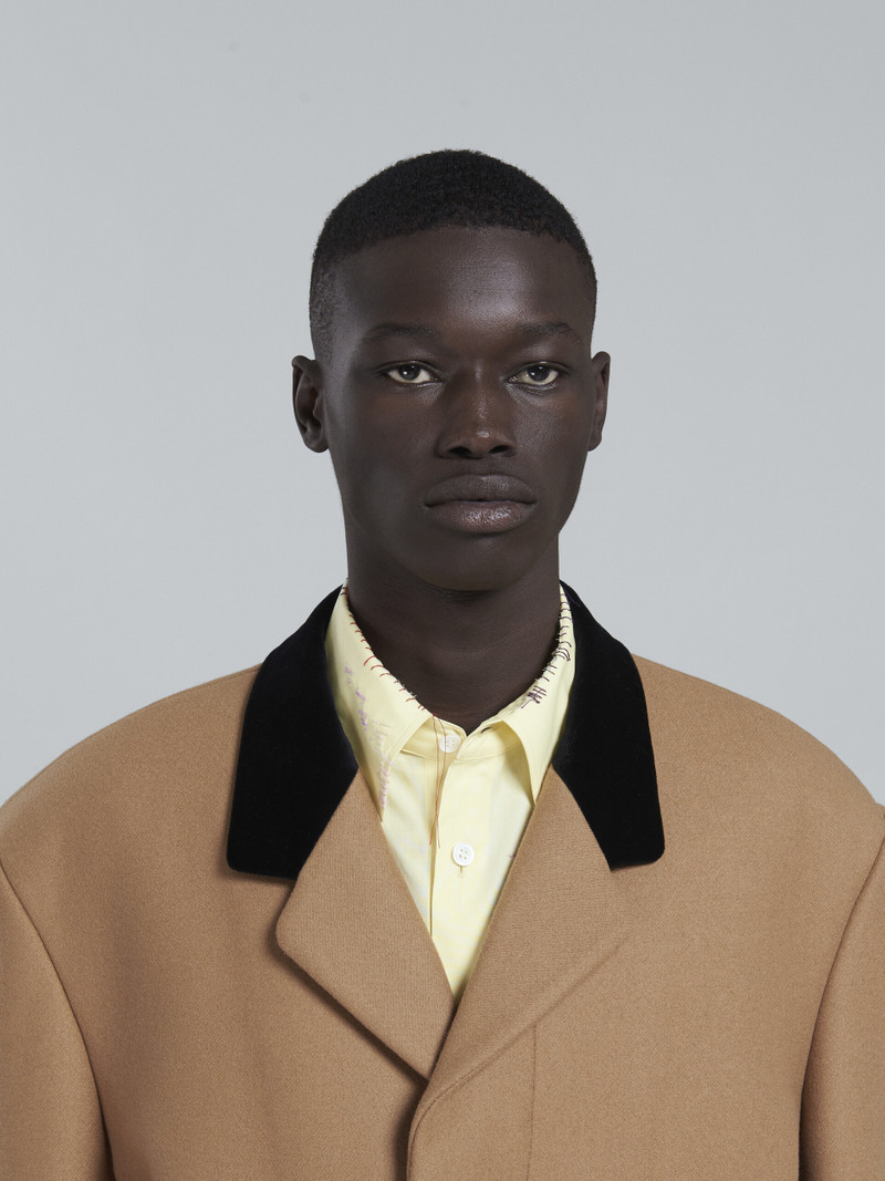 BROWN WOOL COAT WITH VELVET COLLAR 4