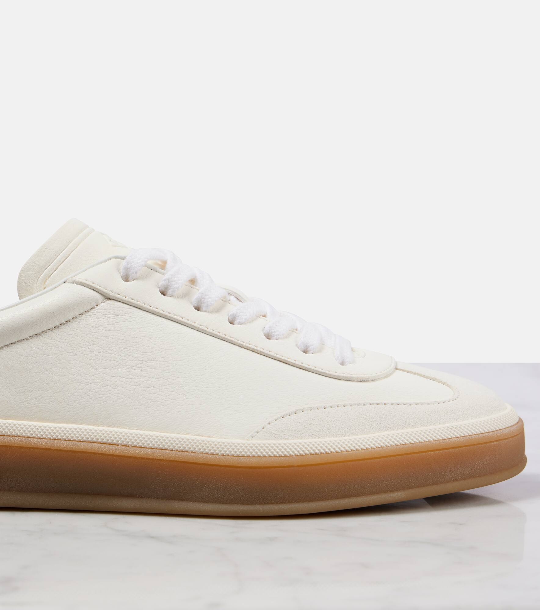Tennis Walk suede-trimmed leather sneakers - 5