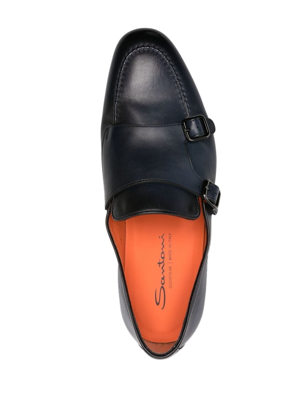 double-buckle leather monk shoes - 4
