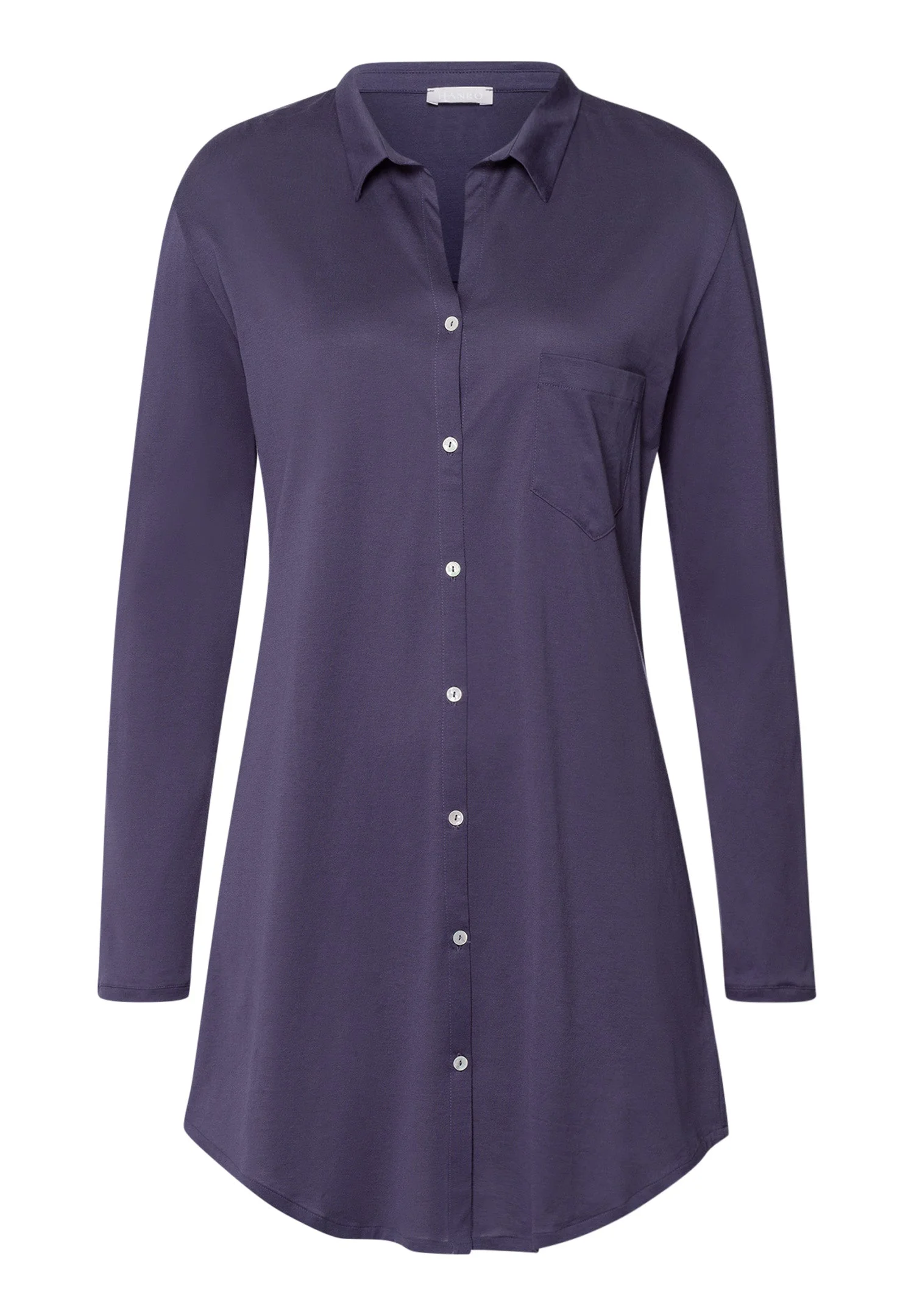 Cotton Deluxe Button Front Cotton Sleep Shirt - 1