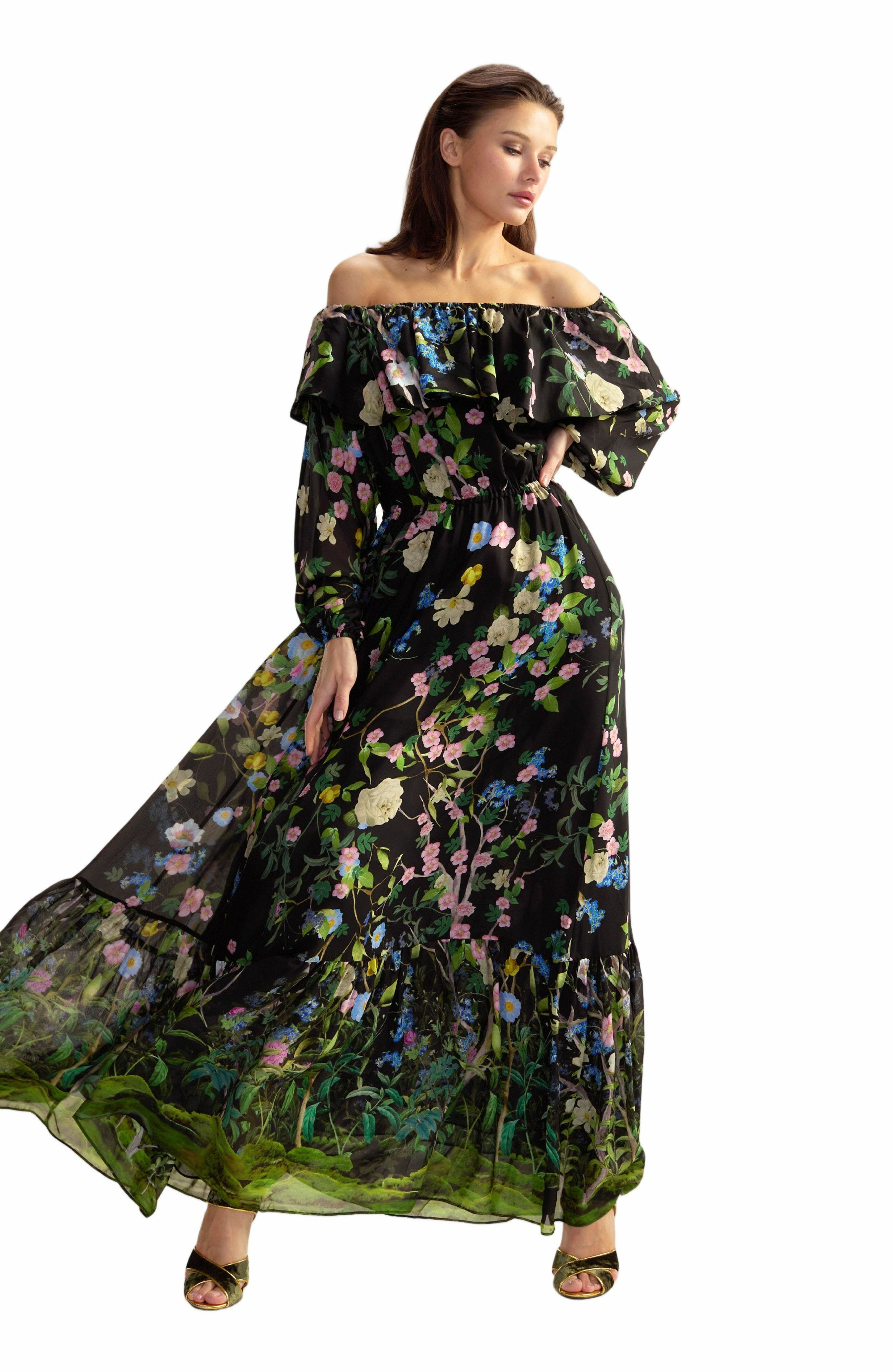 Cynthia Rowley Ophelia Dress in Black Floral at Nordstrom - 2