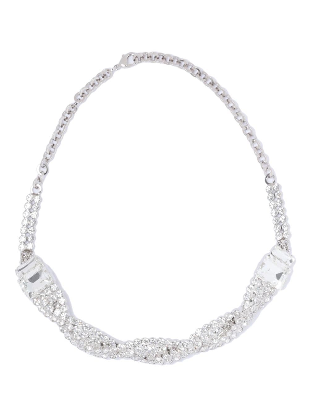 crystal-embellished twist collar nekclace - 1