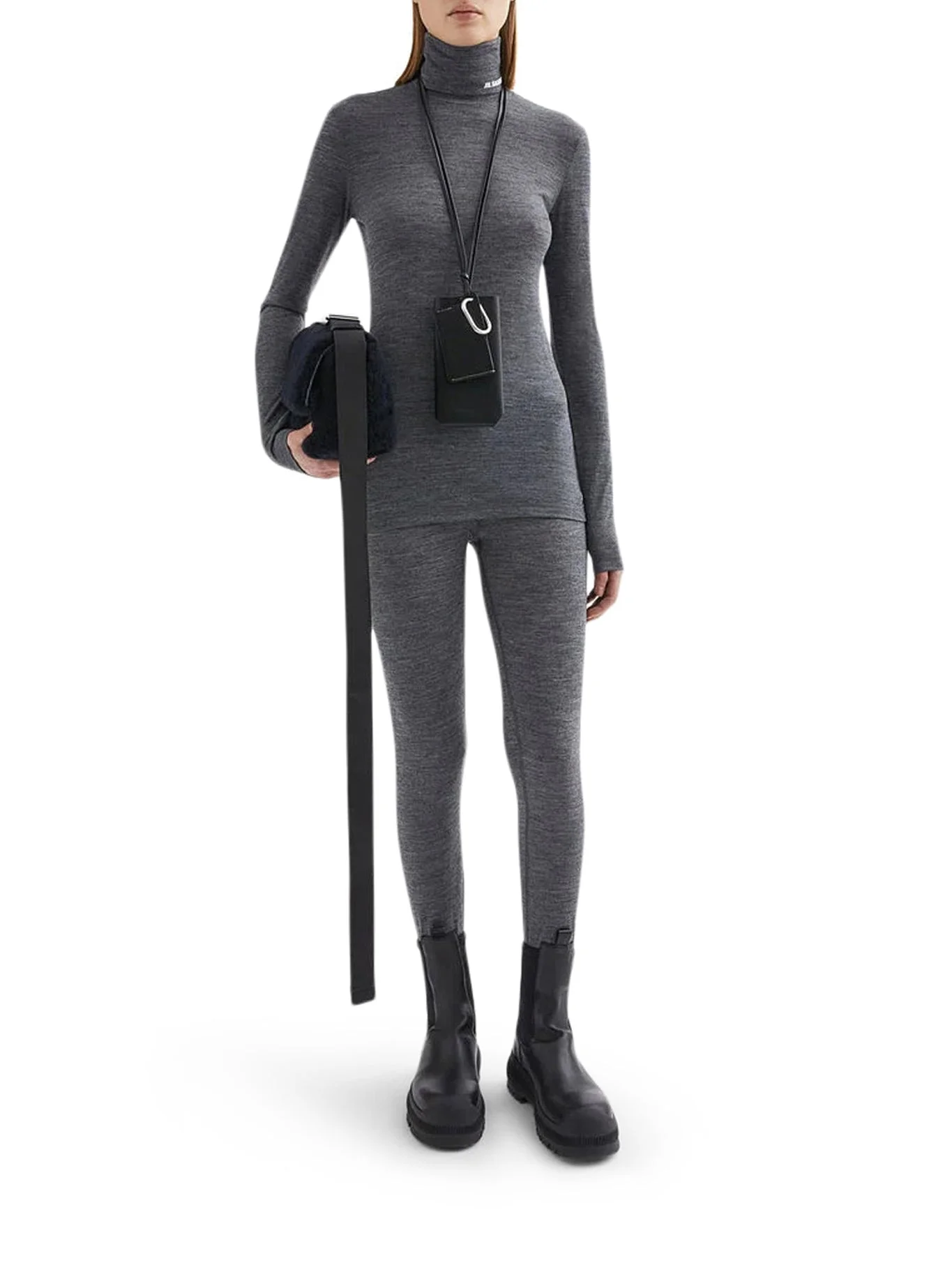 LONG SLEEVE TOP WITH FUNNEL NECKLINE - 1