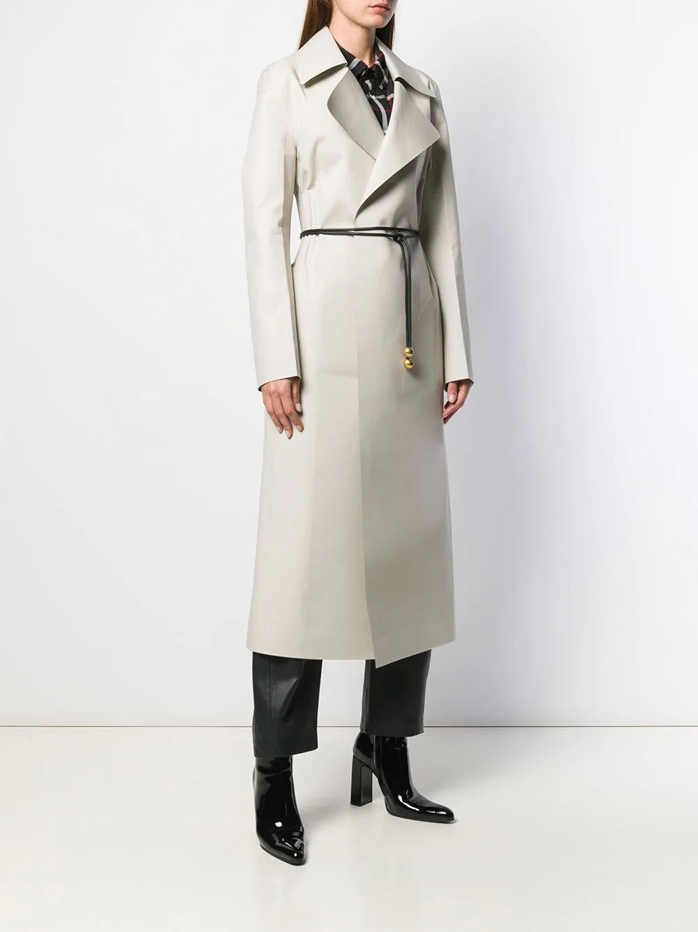 belted long coat - 3