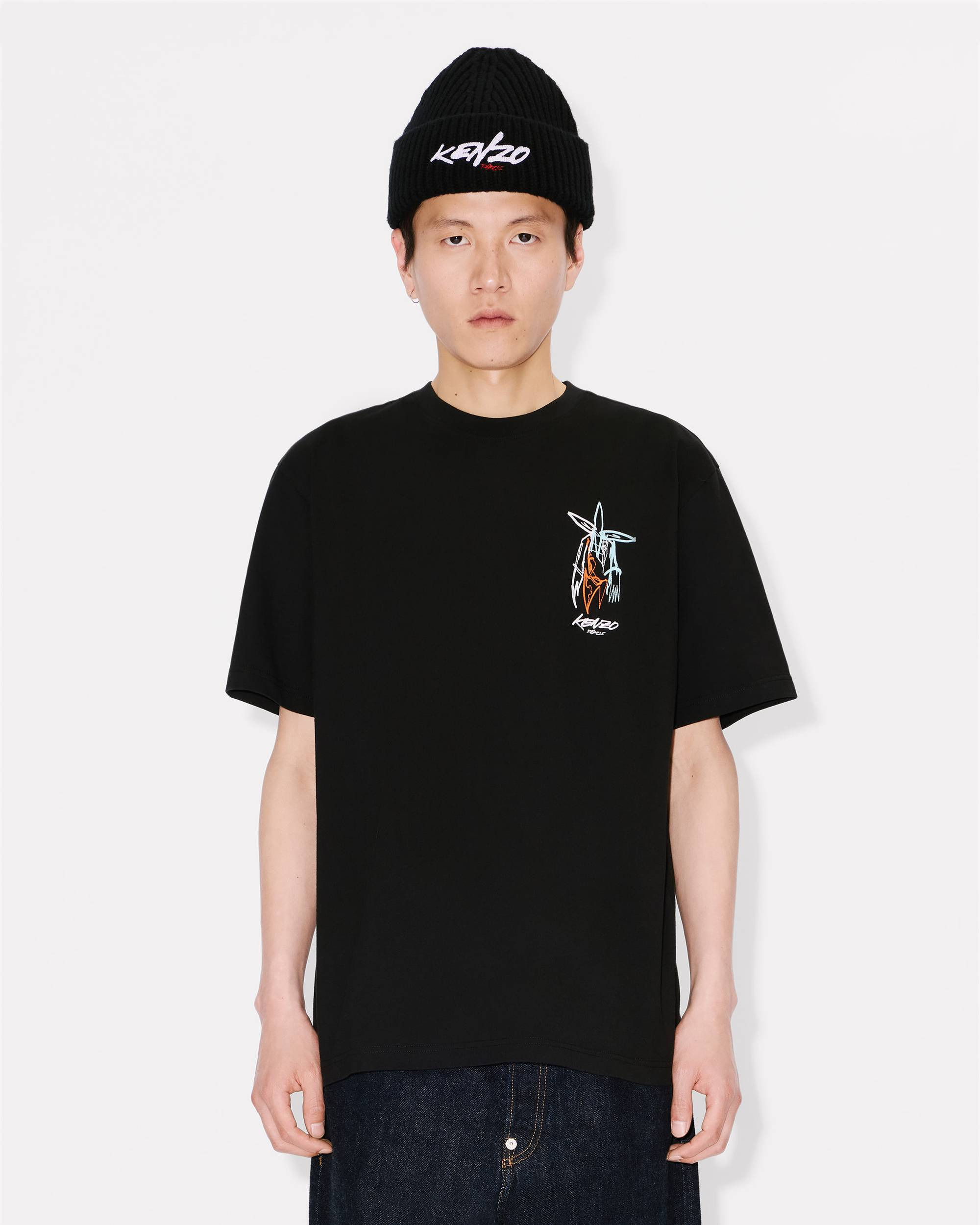 'Kenzo x Futura 2000' embroidered T-shirt in cotton - 3