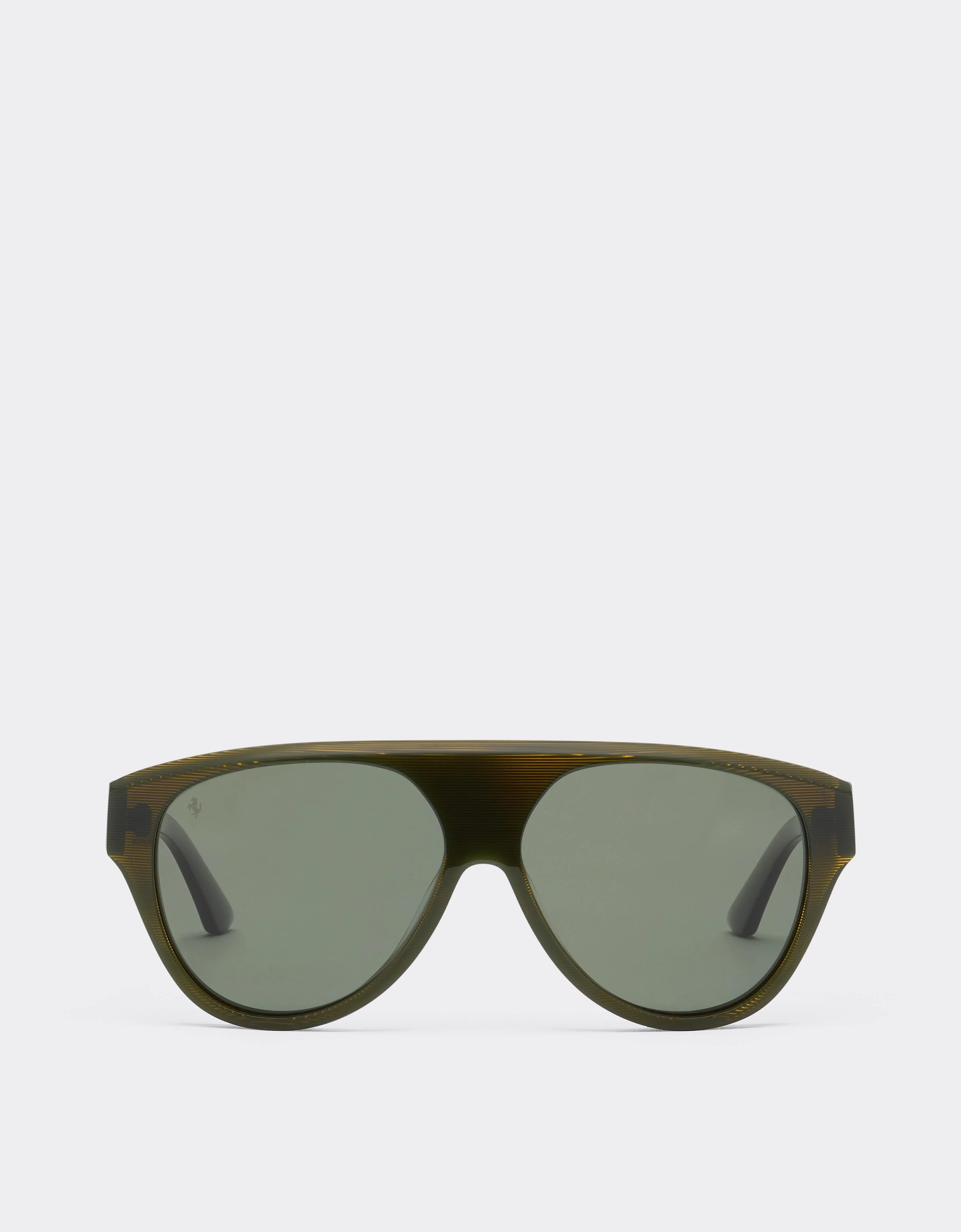 Sunglasses in striped green acetate with green polarised lenses - 1