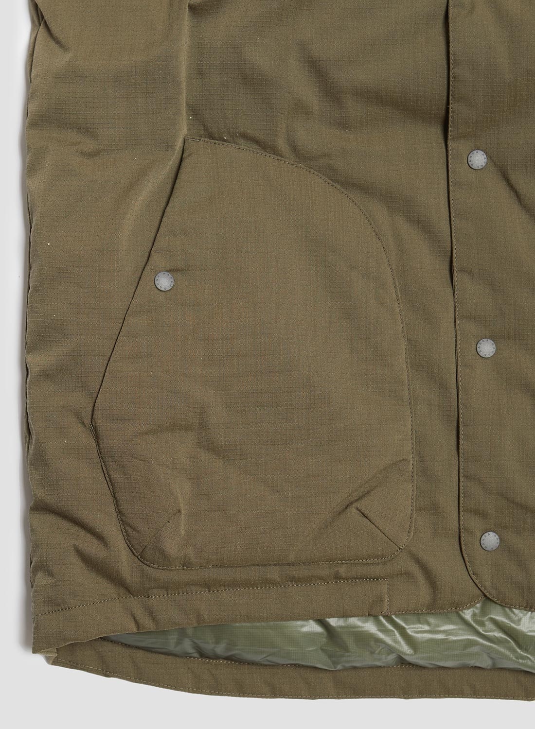 Nanga Hinoc Ripstop Inner Down Vest in Army Green - 4