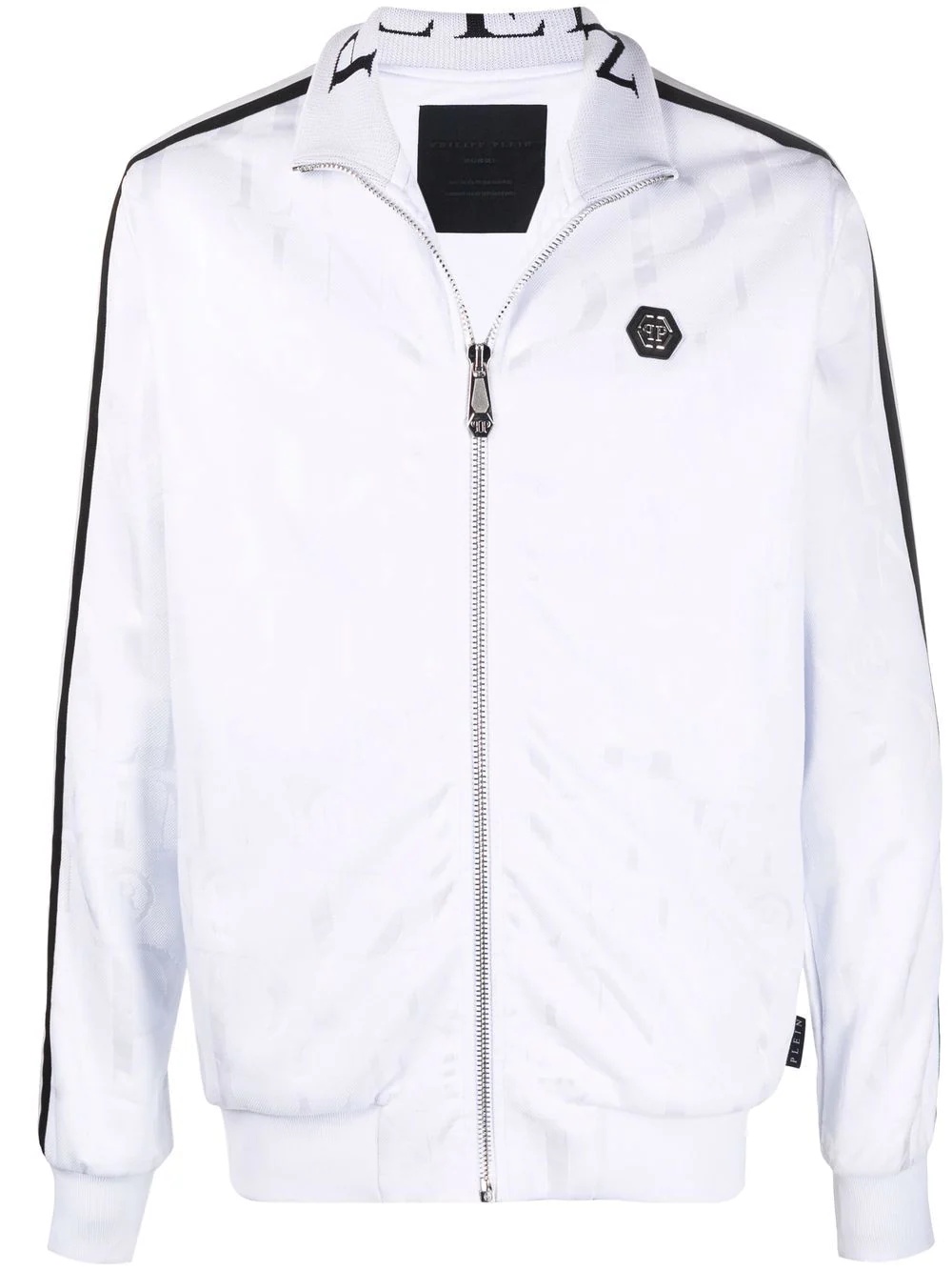 logo-patch zip-up jacket - 1