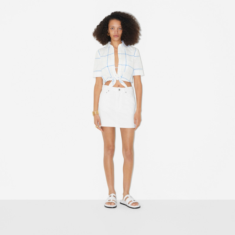 Check Cotton Poplin Cropped Shirt 5