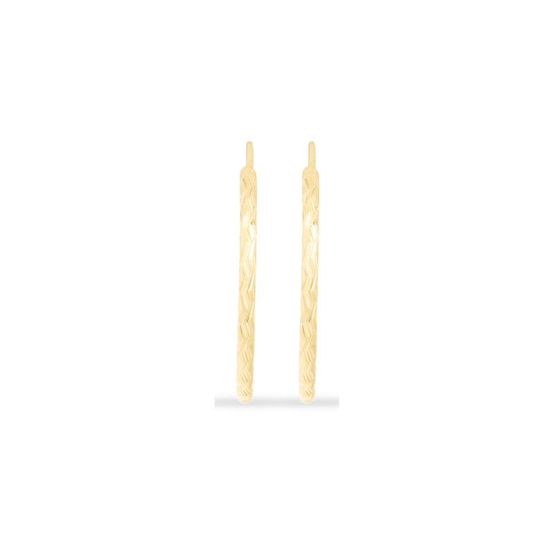 Medium Hollow Sparkle Hoops 3