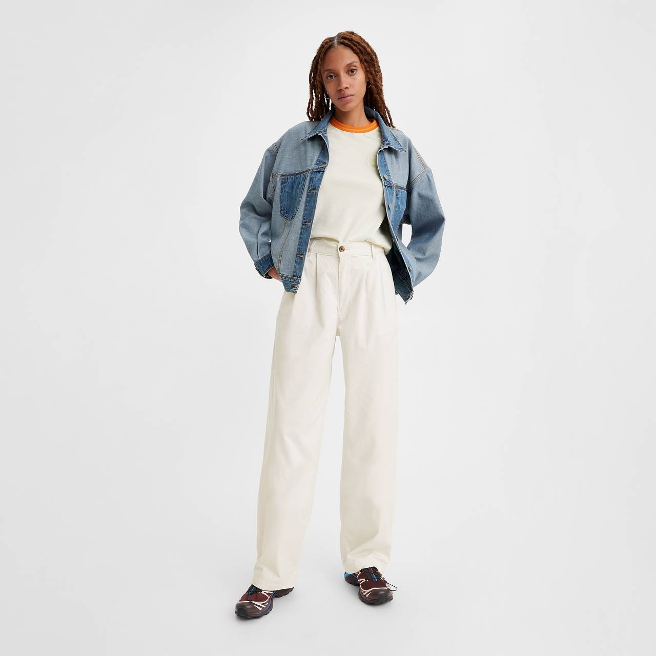 HIGH RISE PLEATED BAGGY TROUSER PANTS - 3