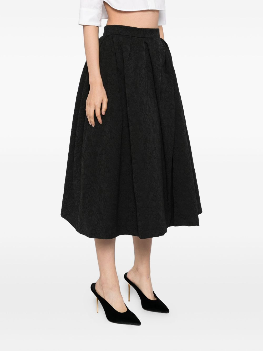 floral cloque skirt - 3