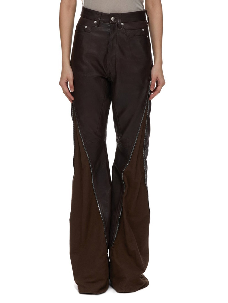 Bolan Banana cotton-paneled leather flared pants - 1