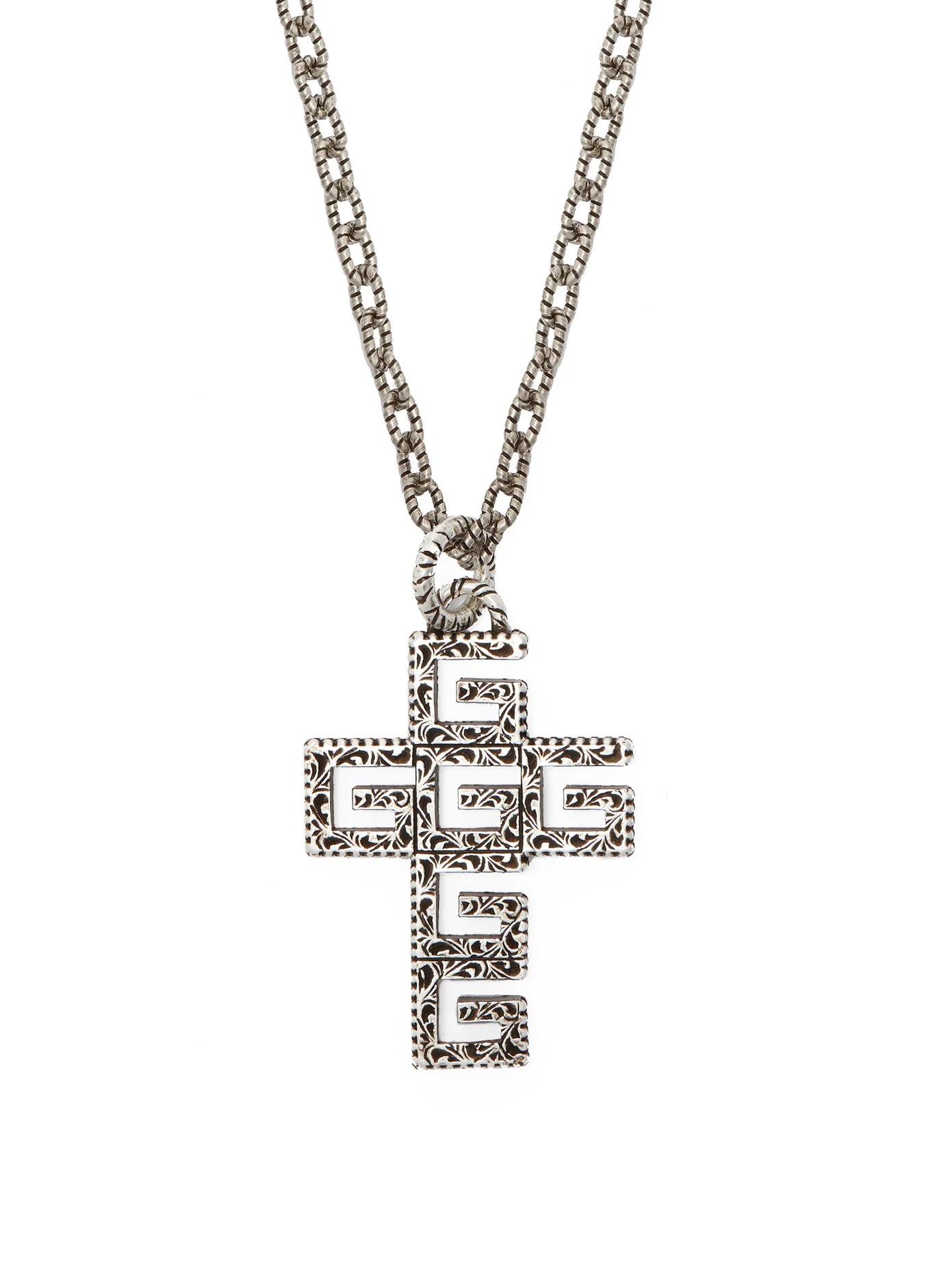 G-cross sterling silver necklace - 1