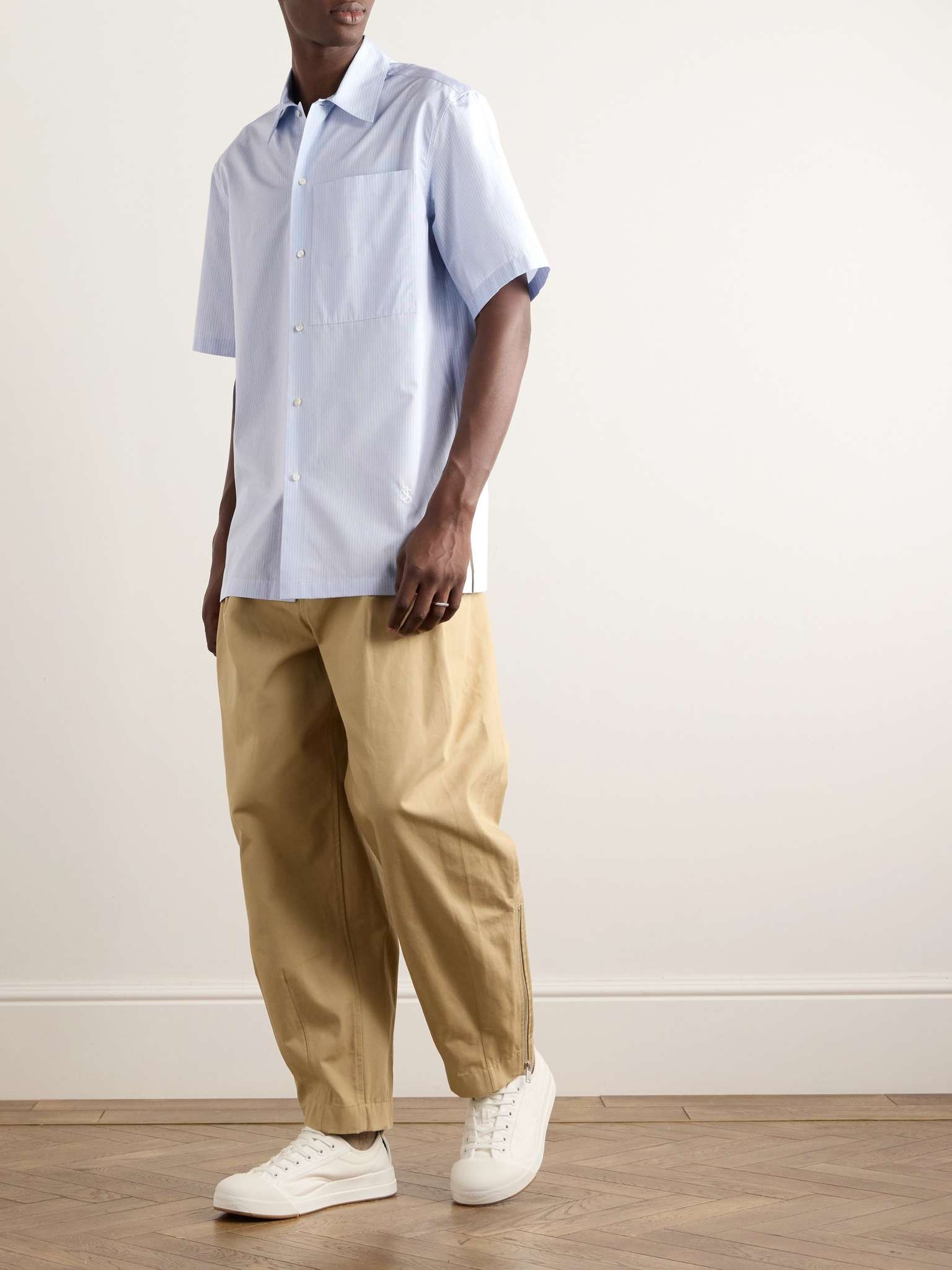 Oversized Logo-Embroidered Striped Cotton-Poplin Shirt - 2