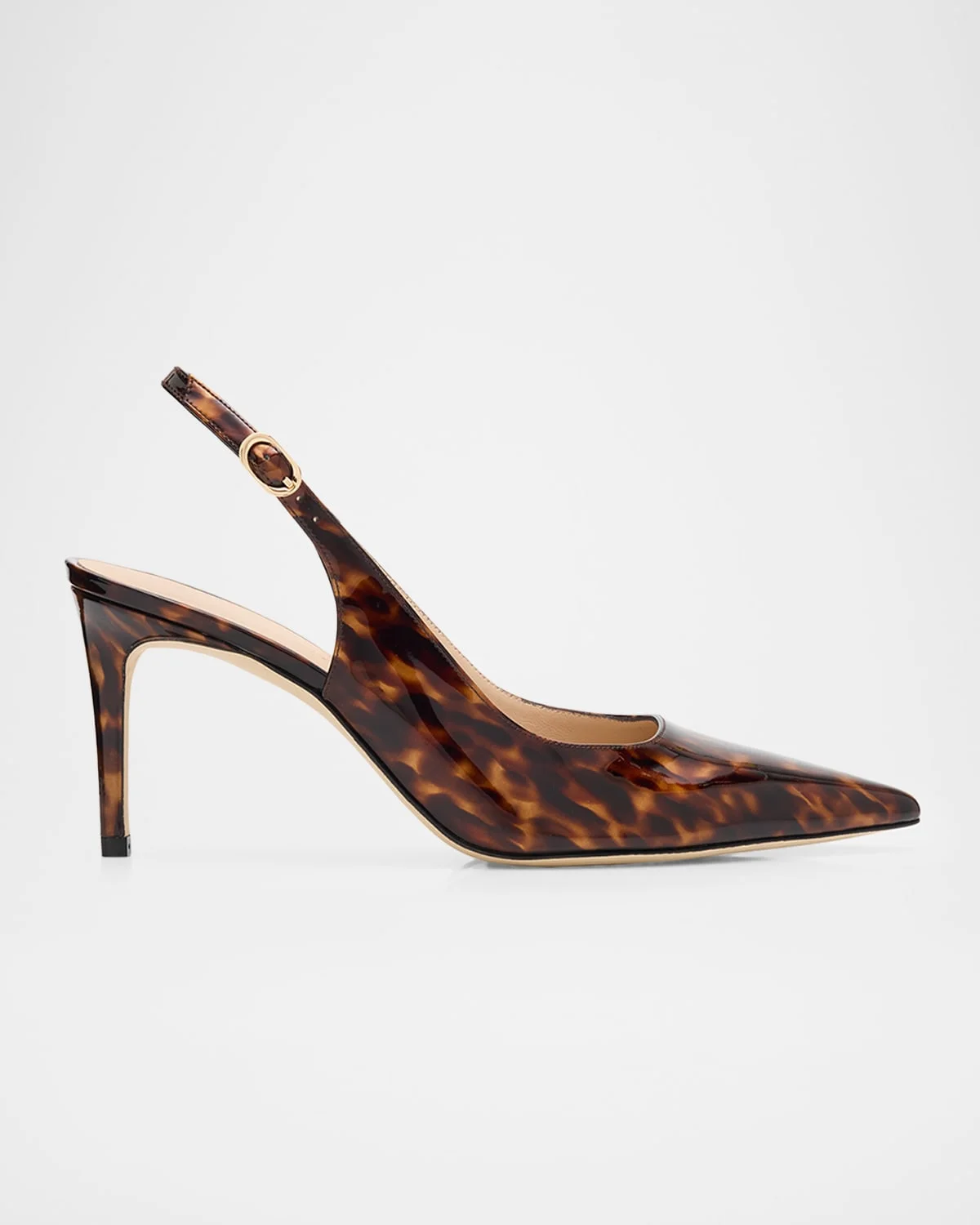 75mm Stuart Power Tortoiseshell Patent Leather Slingback Pumps - 1