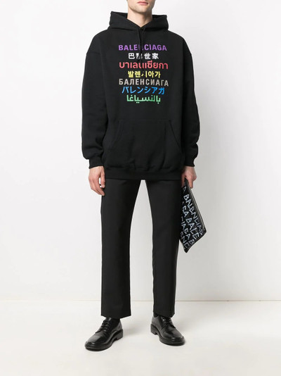 BALENCIAGA logo-print hoodie outlook