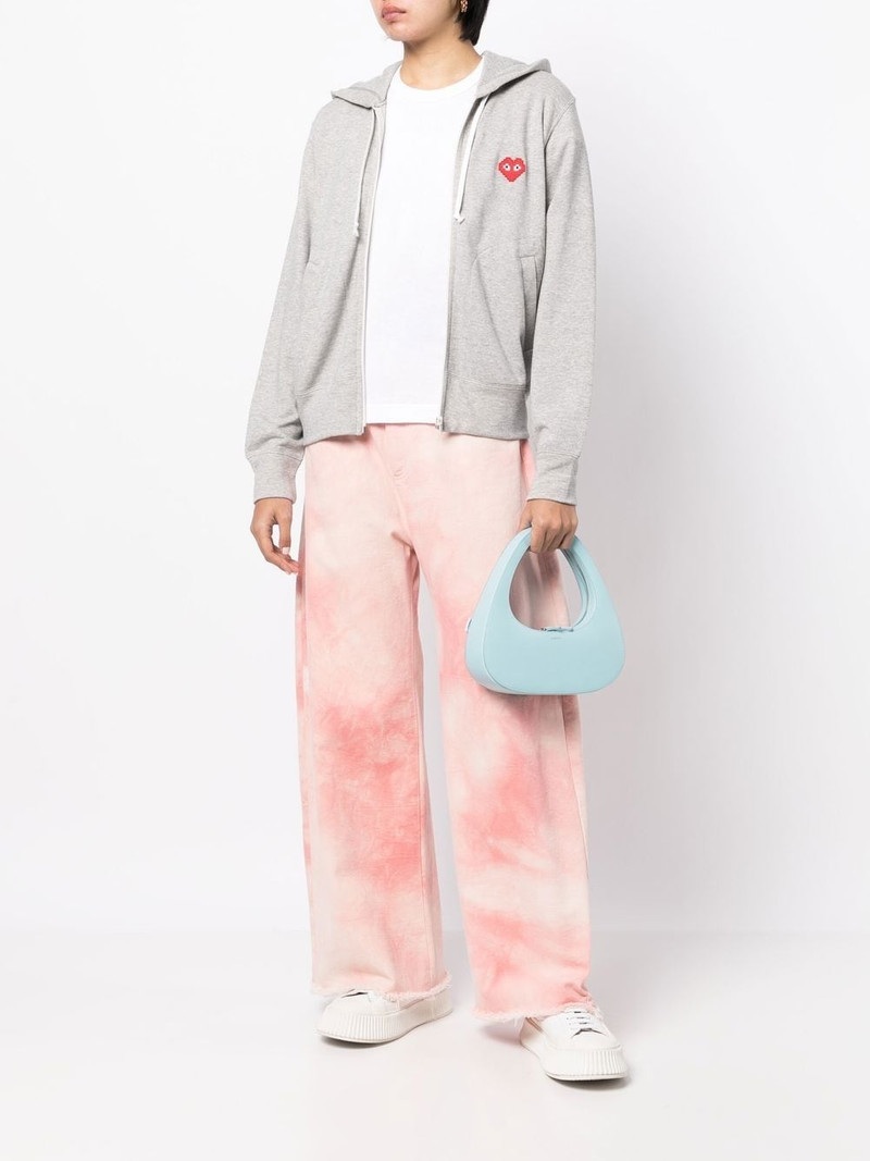 Comme des Garçons PLAY logo-patch zip-up hoodie outlook