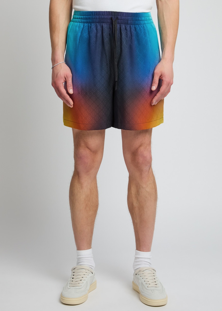 Casablanca Monogram Print Silk-satin Shorts - 2