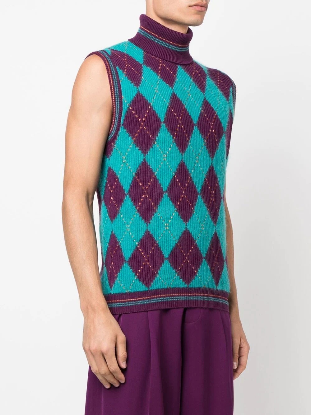 sleeveless roll neck jumper - 3