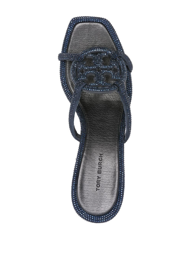 Miller 55mm rhinestone suede sandals 4