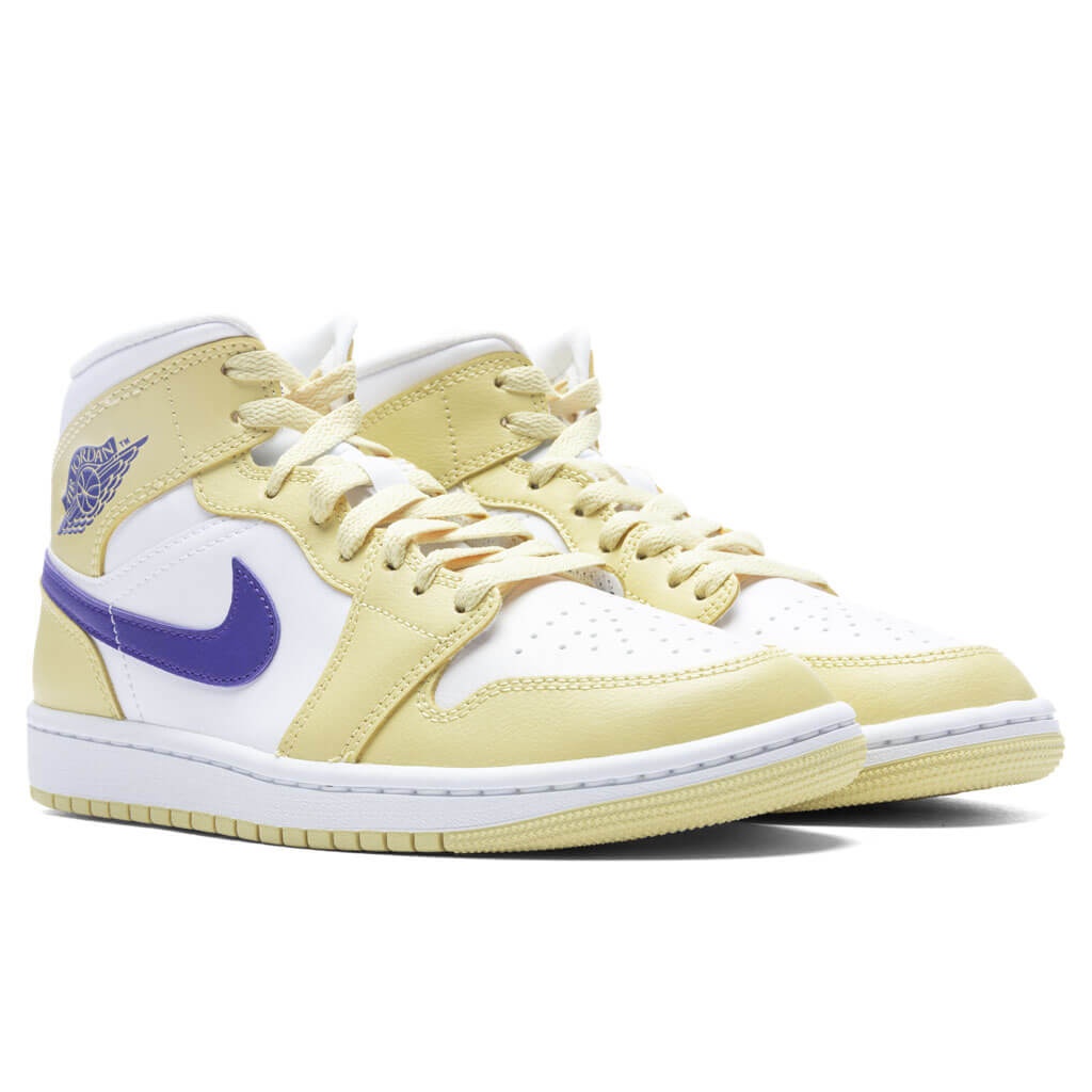 AIR JORDAN 1 MID WOMEN'S - LEMON WASH/LAPIS/WHITE - 2