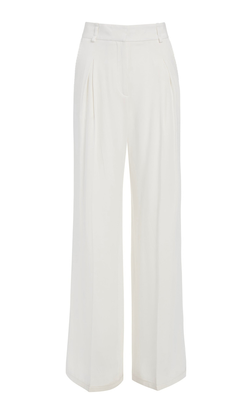 Maura Pant in Ivory Silk Crepe 1