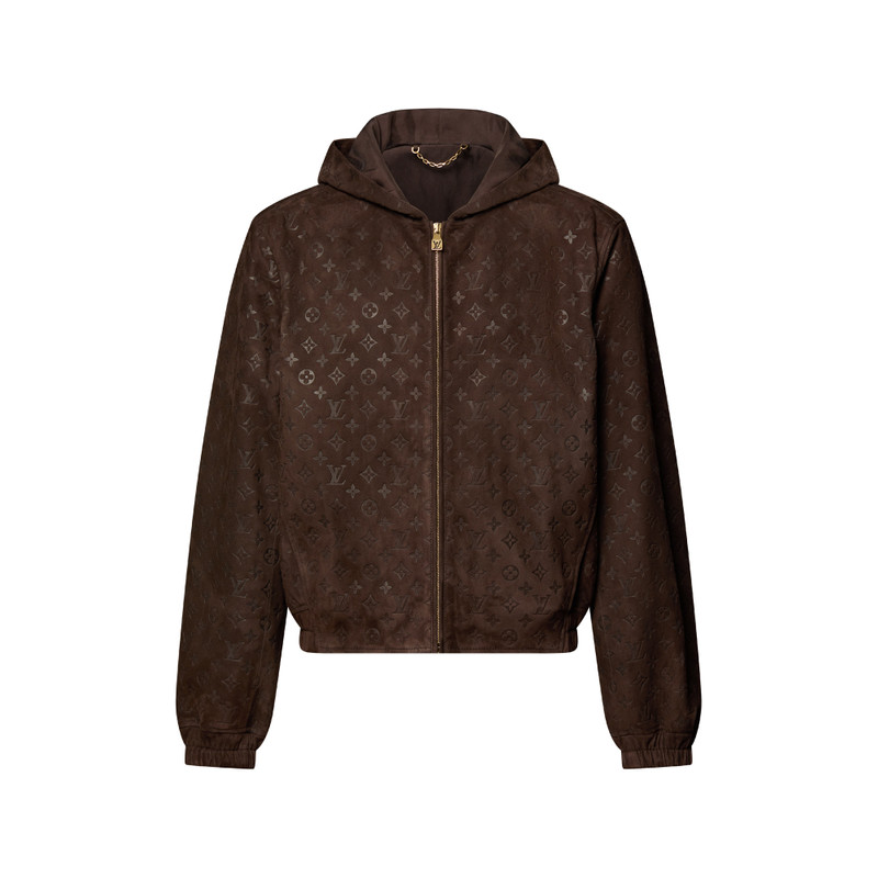 Monogram Embossed Suede Hoodie 1