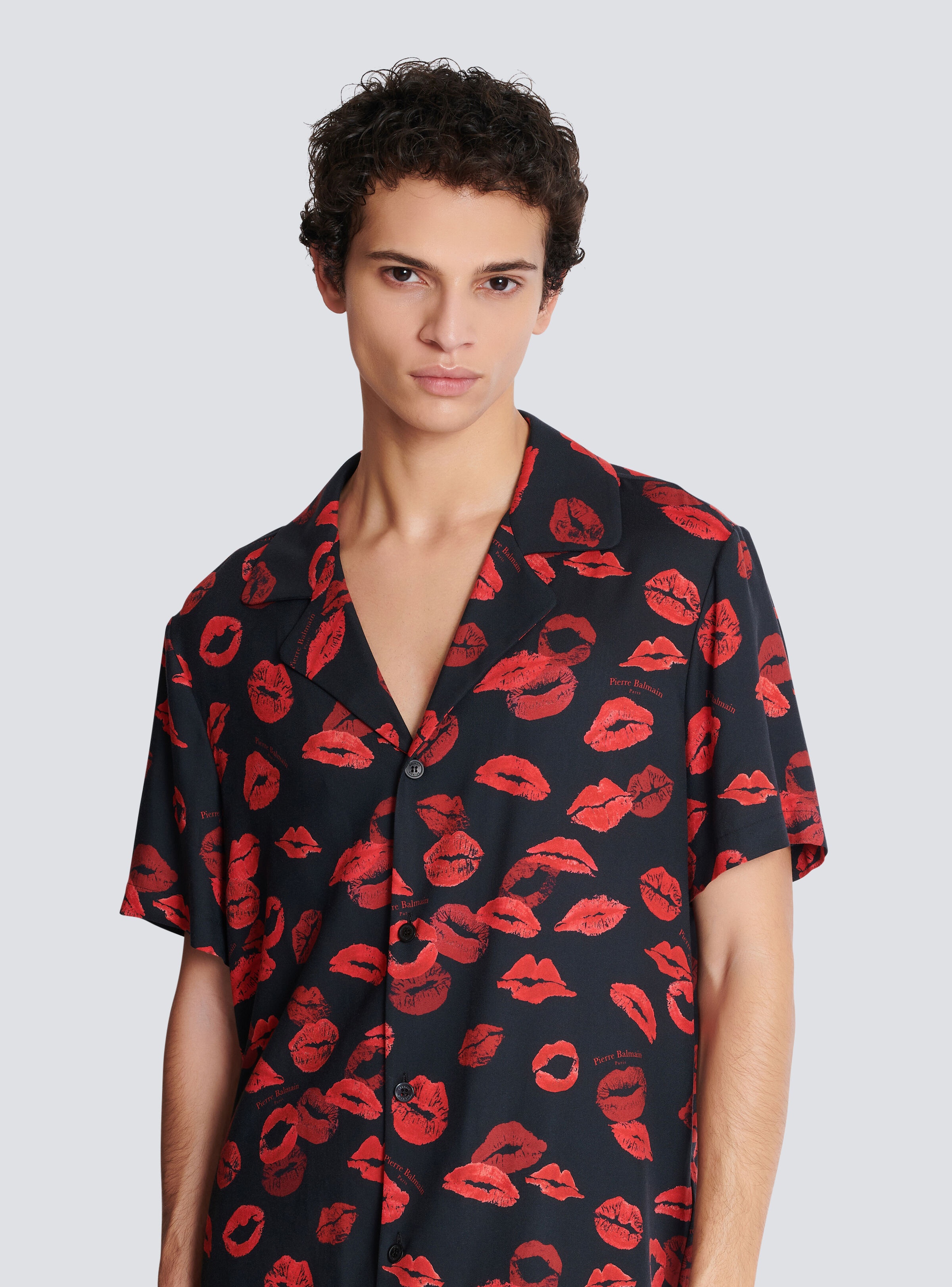 Twill pyjama shirt with Kiss print - 6
