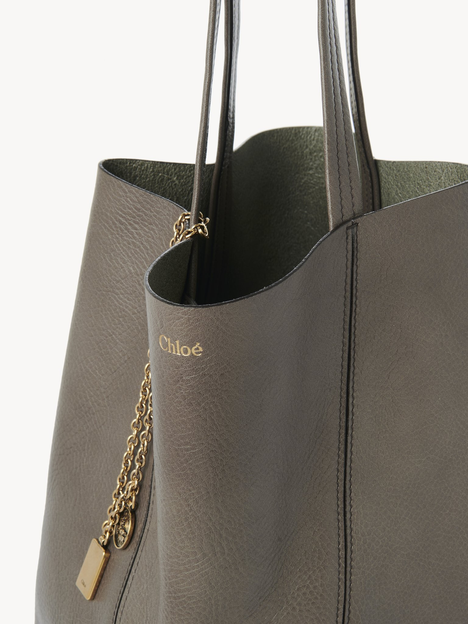 CHLOÉ SPIN TOTE BAG IN GRAINED LEATHER - 6