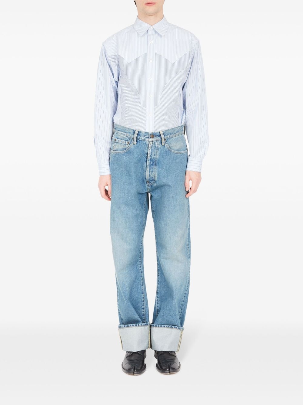 turn-up straight-leg jeans - 2
